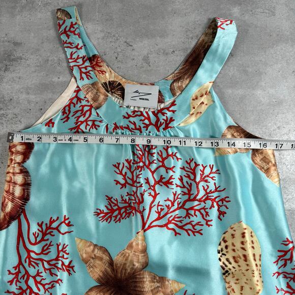 Weezel London silk sleeveless dress sea shell and starfish print mini dress - Picture 8 of 9